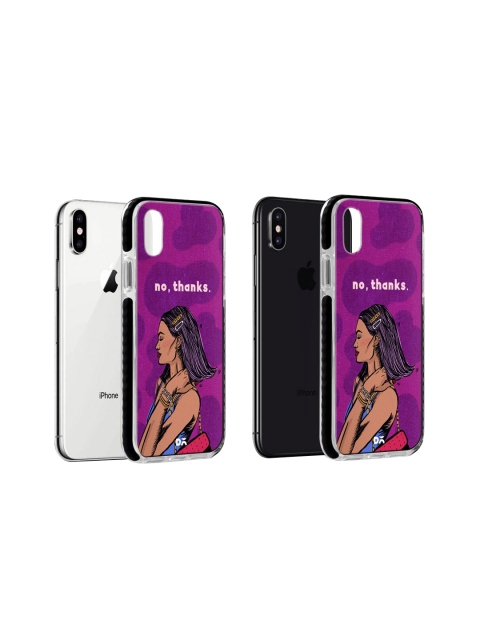 

DailyObjects Unisex Purple and Brown No thanks Stride iPhone Xs Back Cover