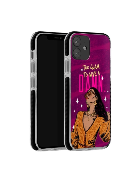 

DailyObjects Purple & Brown Too Glam To Give A Damn iPhone 12 Stride Case Cover