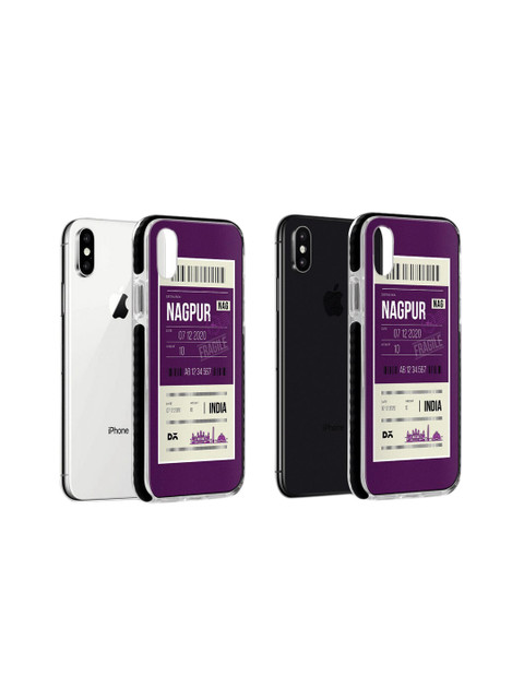

DailyObjects Purple & White Nagpur City Tag iPhone X Stride Case Cover