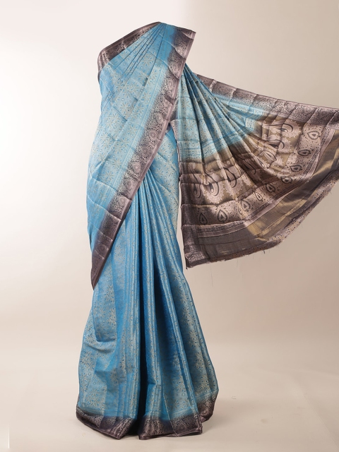 

Pothys Blue Woven Design Jute Silk Saree