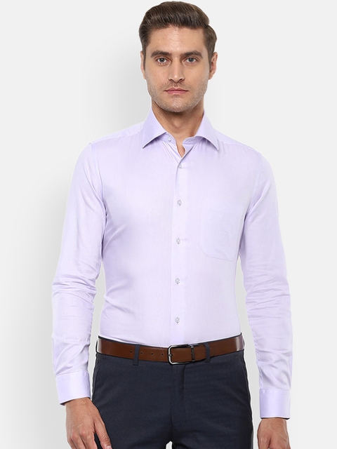 

Louis Philippe Men Lavender Regular Fit Solid Pure Cotton Formal Shirt