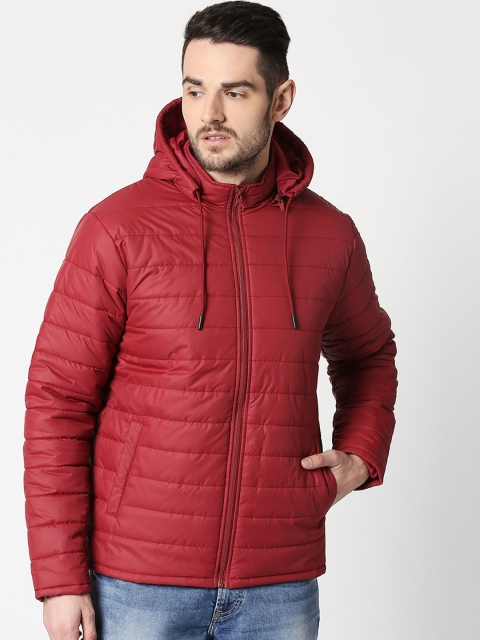 

Bewakoof Men Maroon Solid Padded Jacket