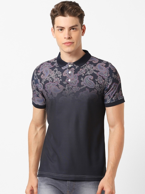 

MARCA Disati Men Black Printed Polo Collar T-shirt