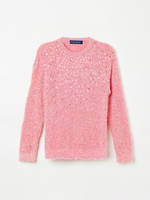 

Fame Forever by Lifestyle Girls Pink Solid Pullover Sweater