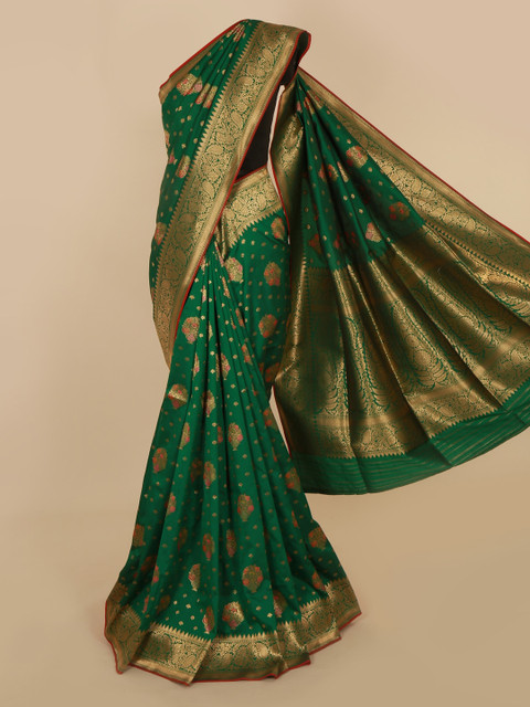 

Pothys Green Pure Silk Woven Design Banarasi Saree