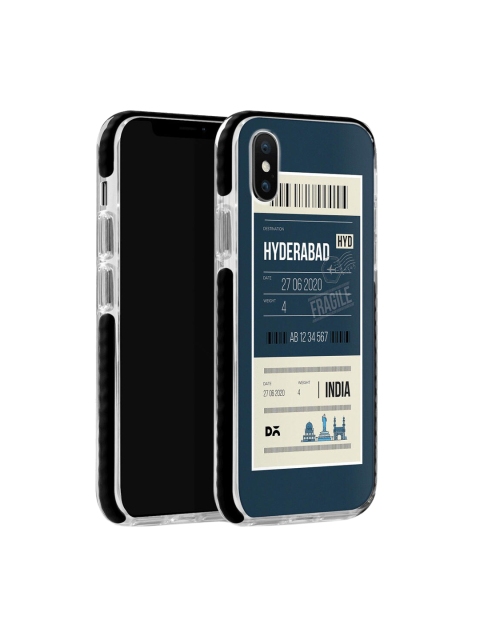 

DailyObjects Blue & White Hyderabad City Tag Stride Printed iPhone X Back Cover
