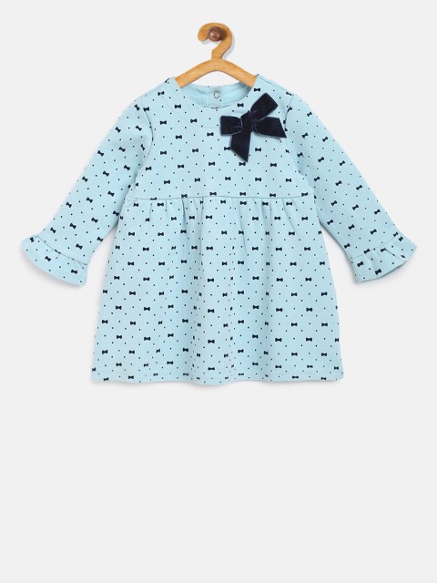 

Chicco Girls Blue Printed A-Line Dress