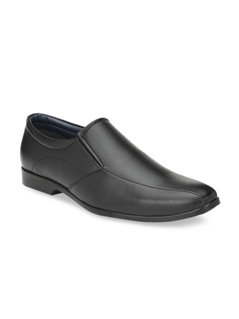 Azzaro Black Men Black Solid Formal Slip-Ons