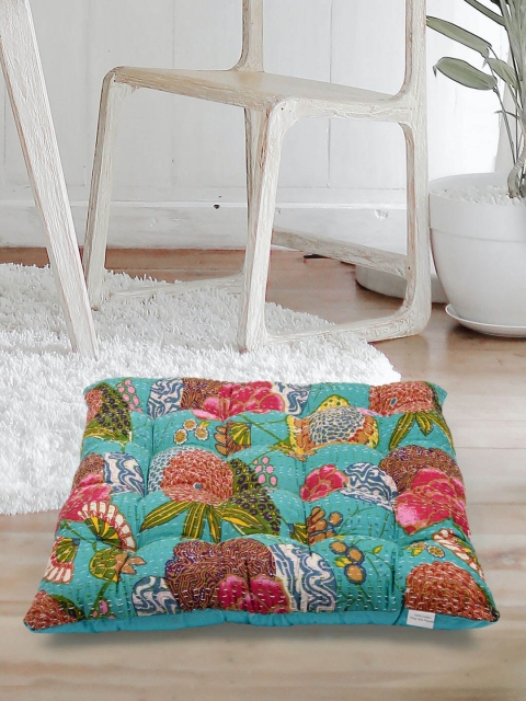 

Tistabene Blue & Pink Printed Square Cushion, Multi