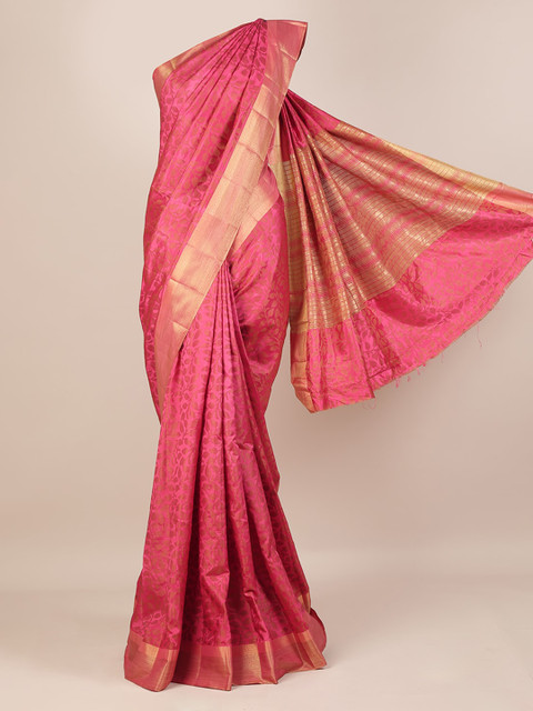 

Pothys Magenta Printed Jute Silk Saree