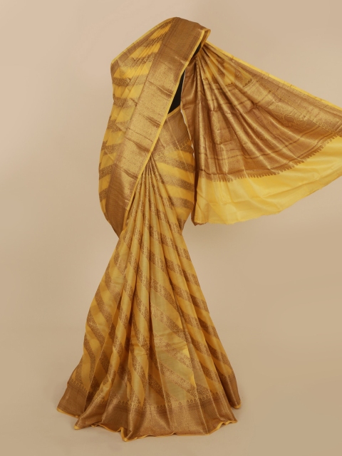 

Pothys Yellow Jute Silk Woven Design Tussar Saree