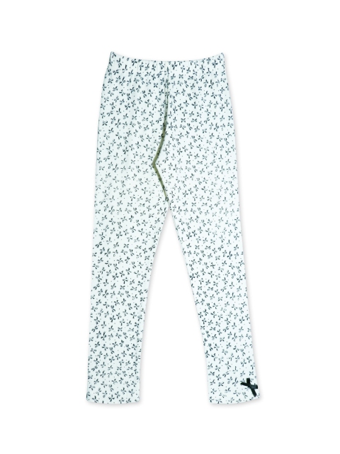 

Daffodils GIRLS WEAR Girls Black & Green Printed Ankle-Length Acrylic Leggings
