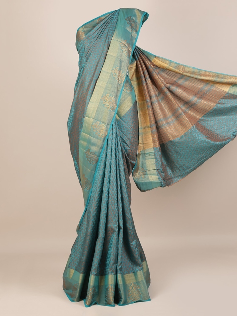 

Pothys Blue Woven Design Jute Silk Saree