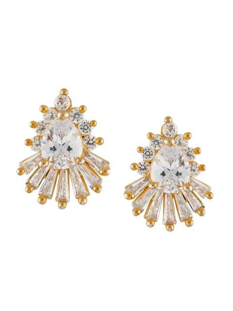

E2O Gold-Plated & White Contemporary Studs