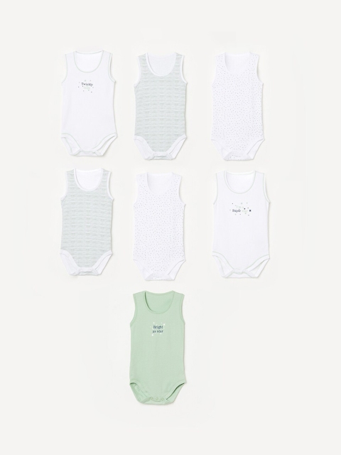 

Juniors by Lifestyle Infant Girls Pack Of 7 Bodysuit, Green