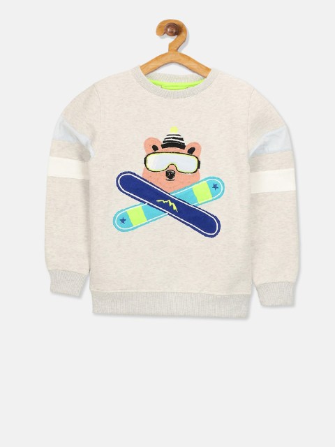 

Cherry Crumble Boys White Printed Sweatshirt