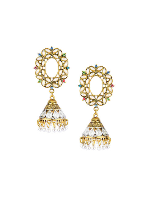 

DESI COLOUR Gold-Toned Classic Jhumkas