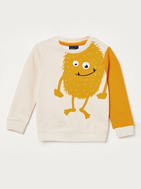 

Juniors by Lifestyle Boys Off-White Printed Sweatshirt, Cream