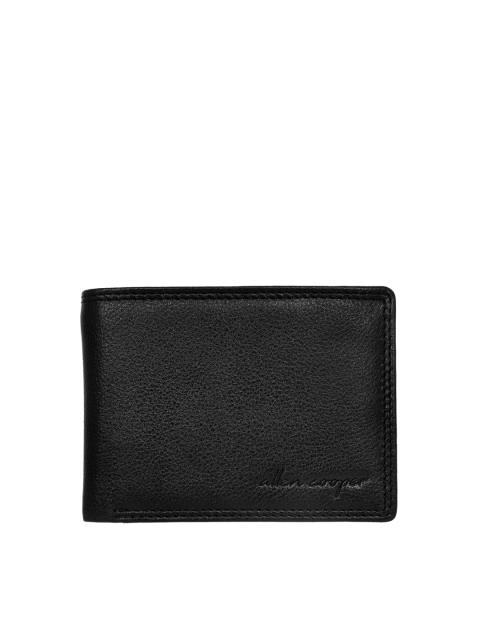 

Allen Cooper Men Black Solid Two Fold Wallet
