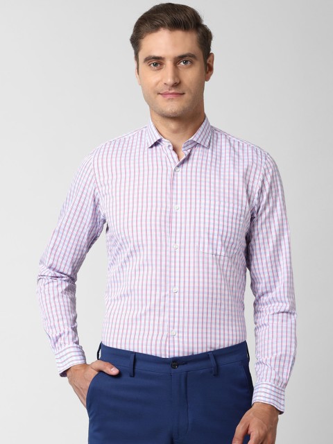 

Peter England Men Purple Slim Fit Checked Casual Shirt
