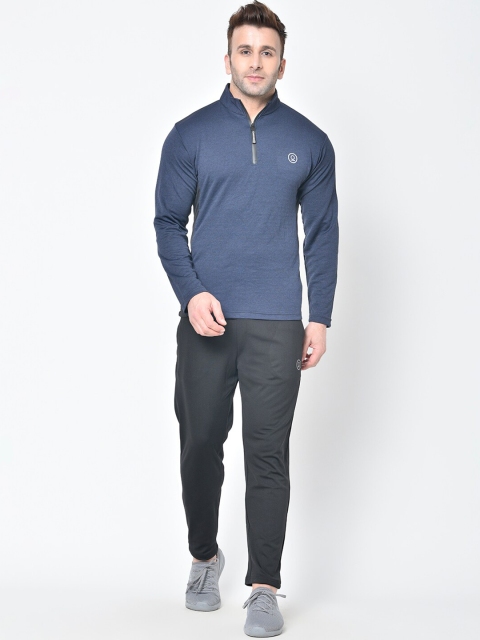 

Chkokko Men Navy Blue & Black Solid Track Suit