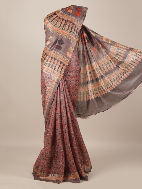

Pothys Taupe Printed Saree