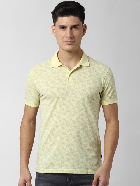 

Peter England Casuals Men Yellow Printed Polo Collar T-shirt