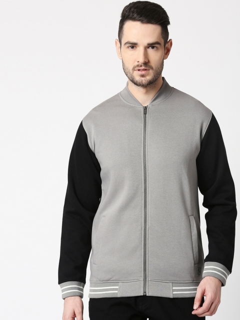 

Bewakoof Men Grey & Black Colourblocked Bomber