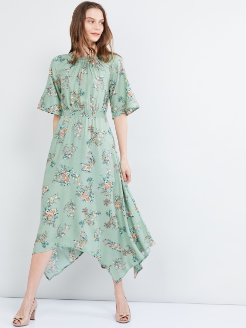 

max Women Green Printed Maxi Dress