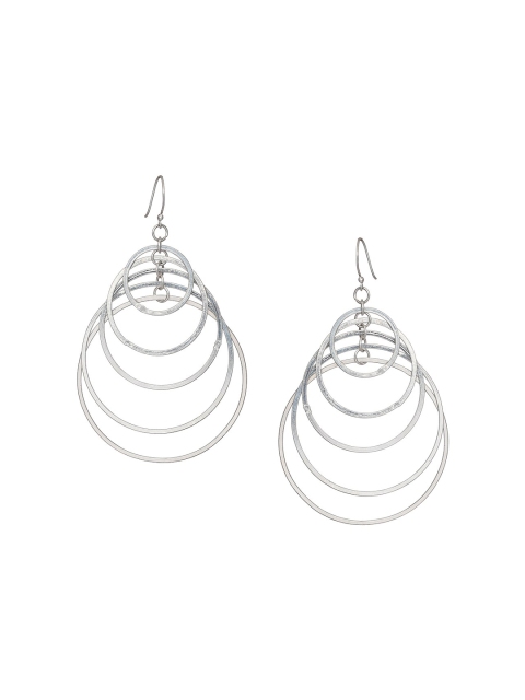 

Bodh Design Silver-Toned Contemporary Drop Earrings