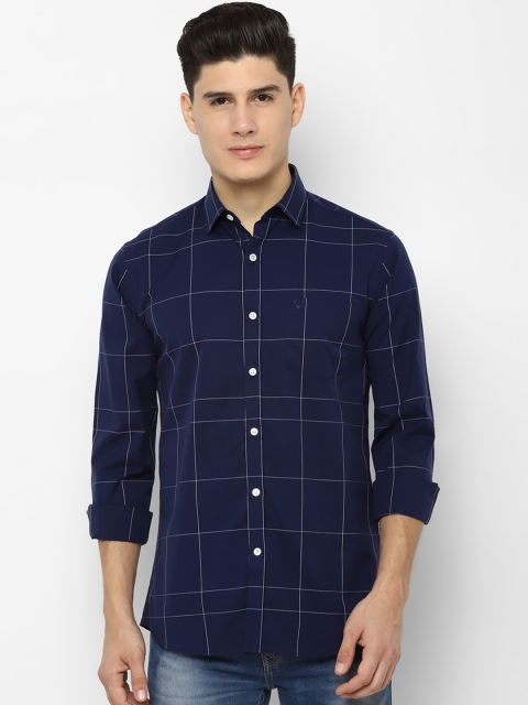 

Allen Solly Men Navy Blue Slim Fit Checked Casual Shirt