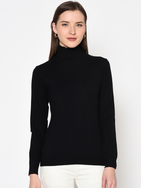 

METTLE Women Black Solid Pullover Sweater