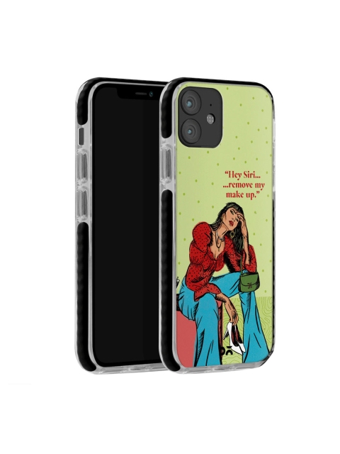 

DailyObjects Green & Red Hey Siri Stride Printed iPhone 12 Case Cover