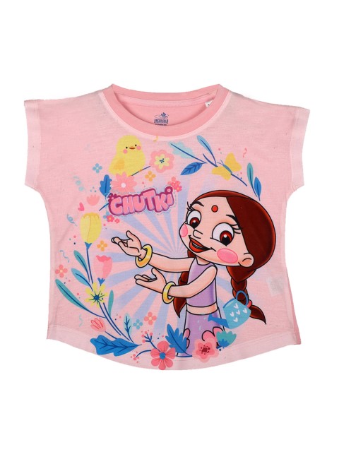 

Chhota Bheem Girls Pink Printed A-Line Top