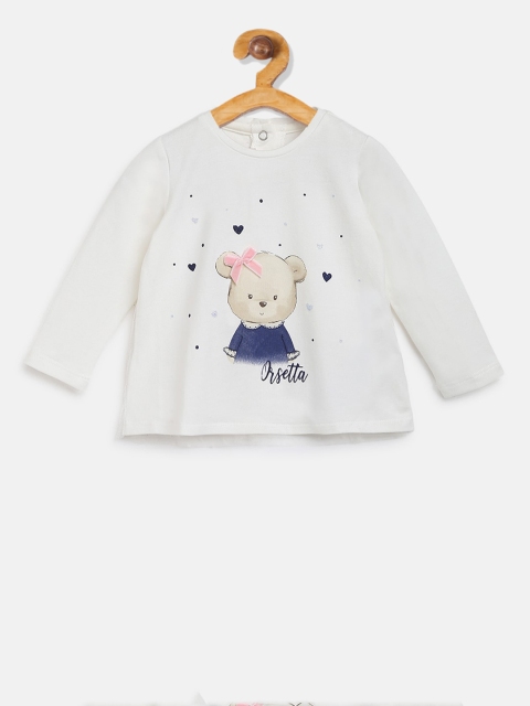 

Chicco Girls Off-White Printed Round Neck T-shirt