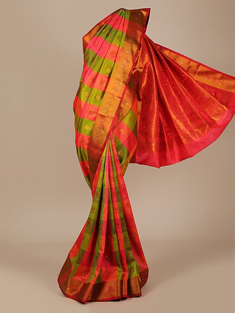 

Pothys Green & Pink Art Silk Woven Design Saree