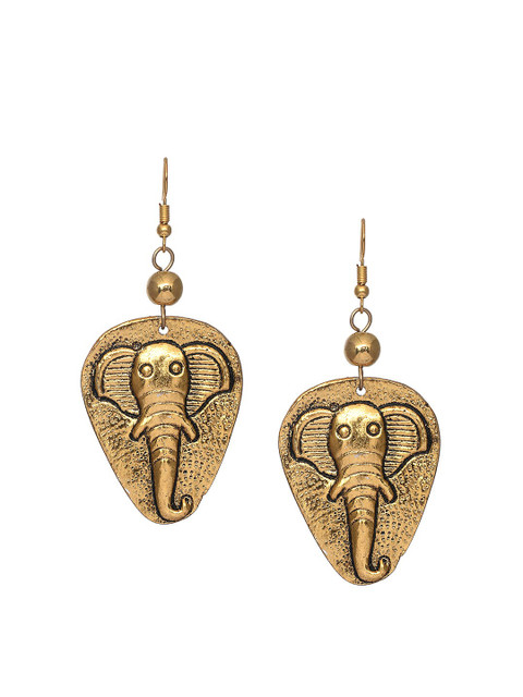 

Bodh Design Gold-Toned Contemporary Drop Earrings