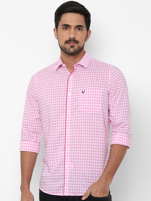 

Allen Solly Men Pink Slim Fit Checked Casual Shirt