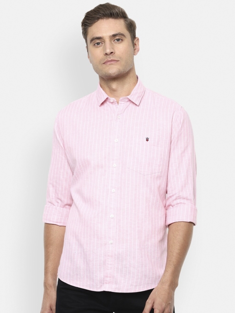 

Louis Philippe Jeans Men Pink Slim Fit Striped Casual Shirt