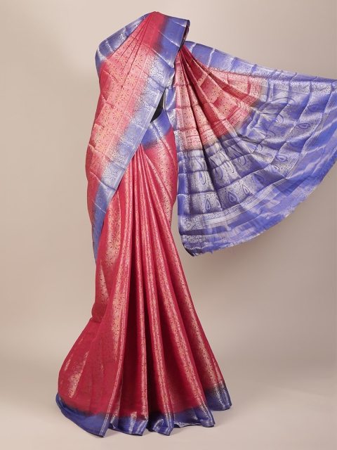 

Pothys Pink & Purple Jute Silk Woven Design Saree