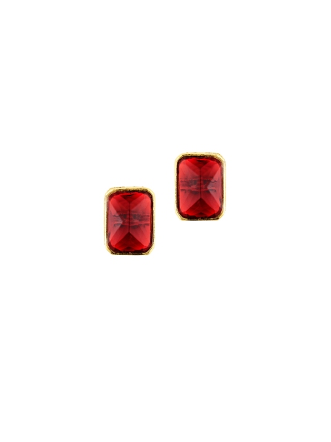 

E2O Maroon Gold-Plated Geometric Studs
