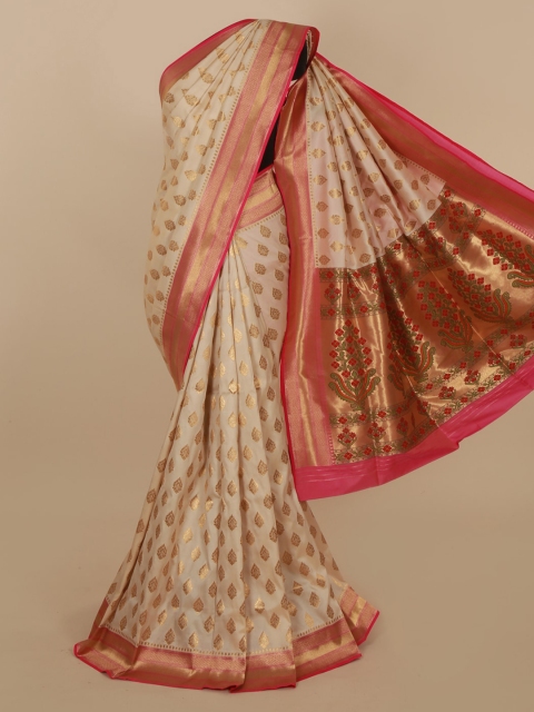 

Pothys Cream-Coloured Pure Silk Woven Design Banarasi Saree