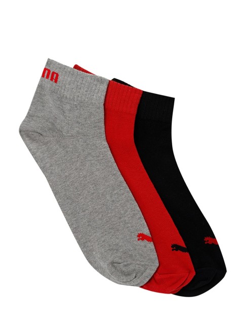 

Puma Unisex Pack Of 3 Solid Ankle-Length Socks, Black