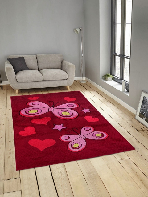 

KLOTTHE Maroon & Pink Printed Carpet