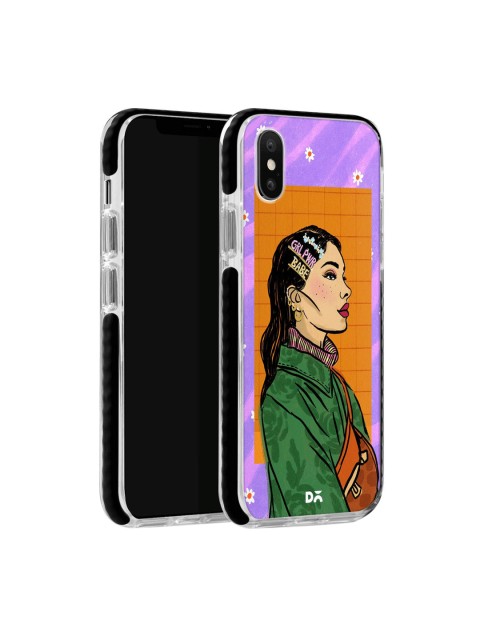 

DailyObjects Purple & Green Girl Power Babe Stride iPhone X Back Case