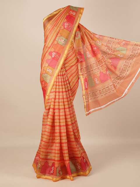 

Pothys Orange Woven Design Saree