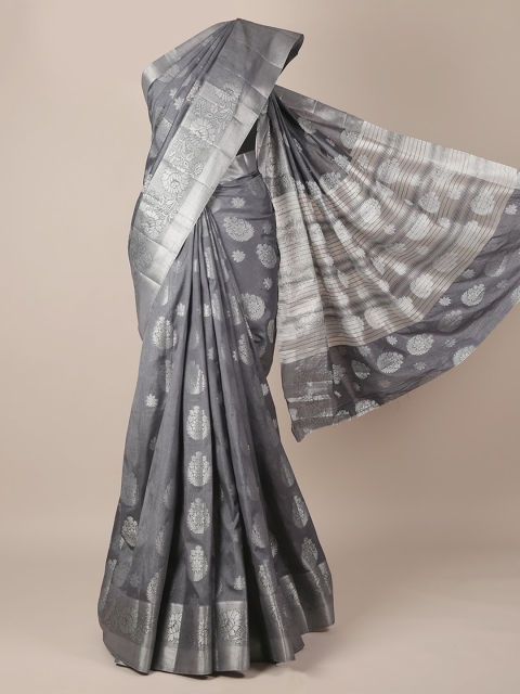 

Pothys Grey Woven Design Jute Silk Saree