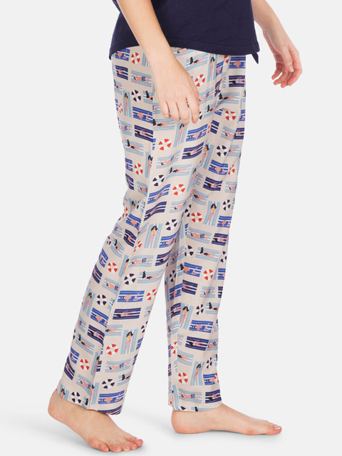 

Smugglerz Women Beige Printed Lounge Pants
