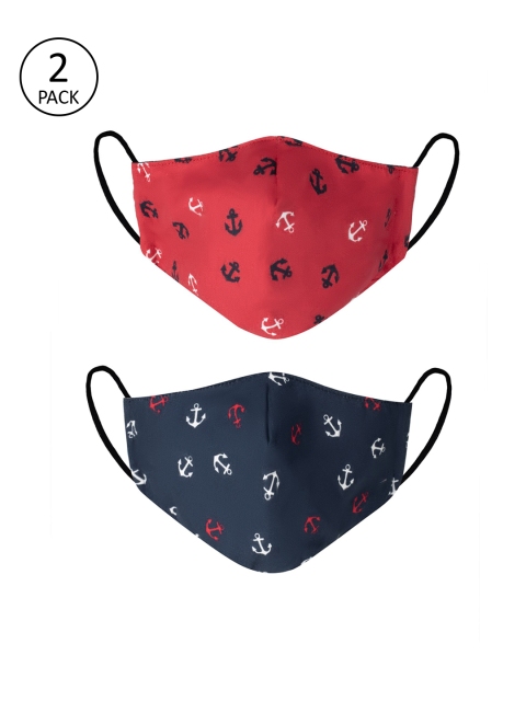 

VEA Kids Pack Of 2 Printed 3-Ply Reusable Face Masks, Red
