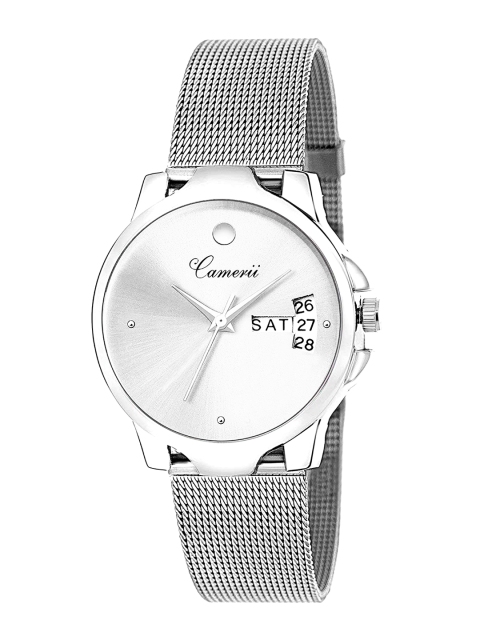 

Camerii Women Silver-Toned & White Analogue Watch